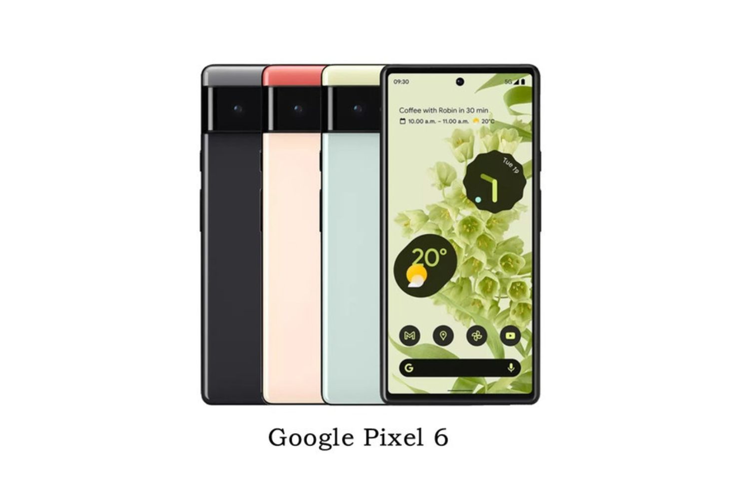 Google Pixel 6 6.4" 8GB RAM 128GB Dual 50+12MP 5G 4614mAh – Stormy Black/Coral/Seafoam