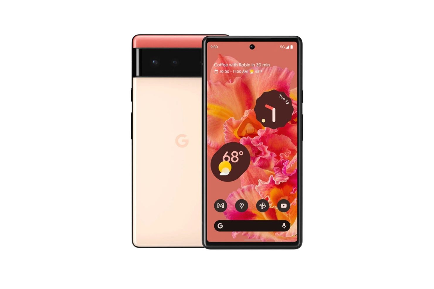 Google Pixel 6 6.4" 8GB RAM 128GB Dual 50+12MP 5G 4614mAh – Stormy Black/Coral/Seafoam