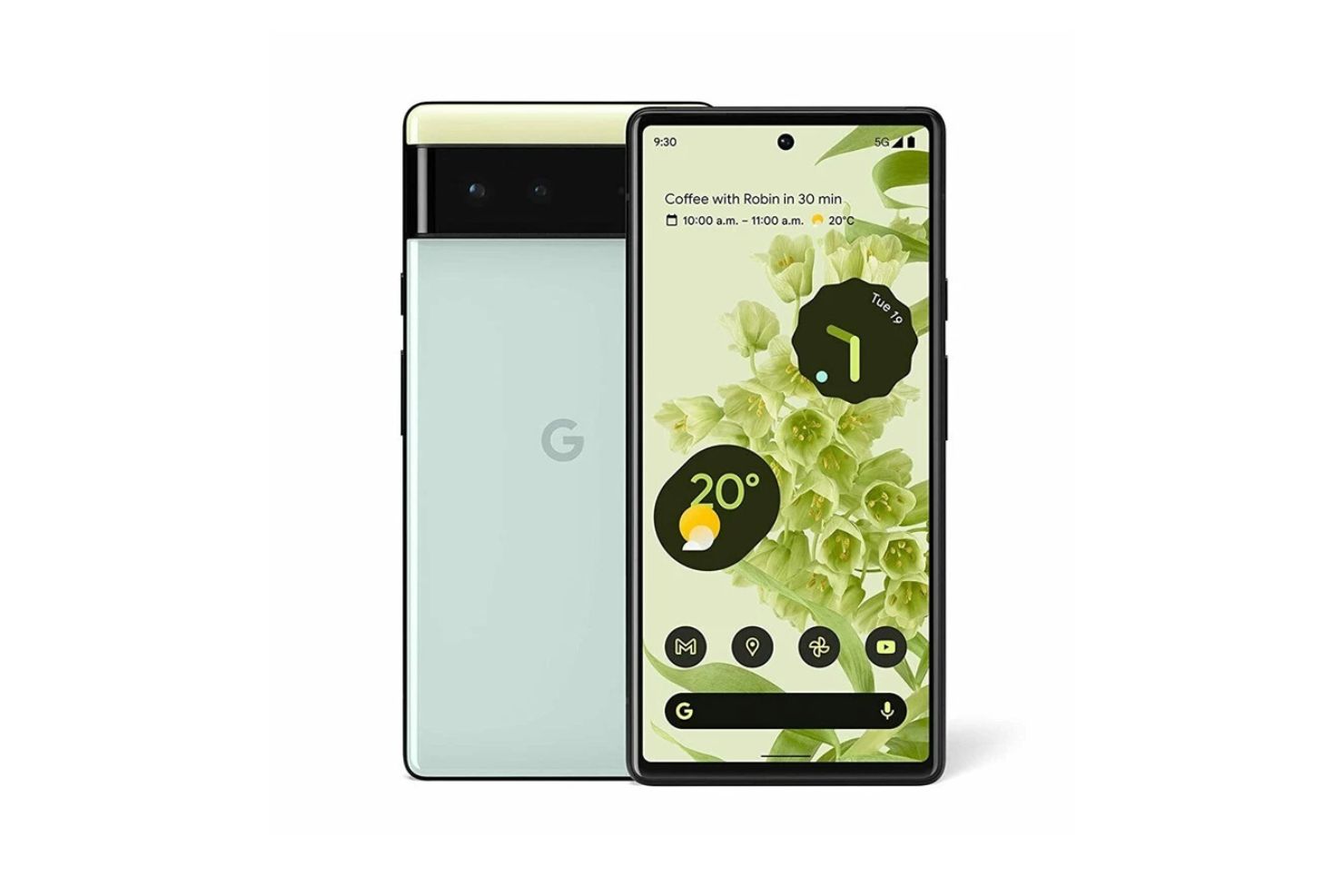 Google Pixel 6 6.4" 8GB RAM 128GB Dual 50+12MP 5G 4614mAh – Stormy Black/Coral/Seafoam